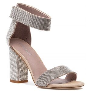 Jeffrey Campbell Kassidy Sandal Nude Suede Champagne